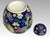 Late 20th Century Vintage Chinese Porcelain Ginger Jar With Painted Yellow and Red Flowers Over a Striking Blue Glaze For Sale - Image 5 of 5