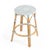 Tobias 24 in. Seat Height Round Rattan Backless Counter Stool, White/Sky Blue Dot / Natural Rattan Frame For Sale - Image 9 of 9