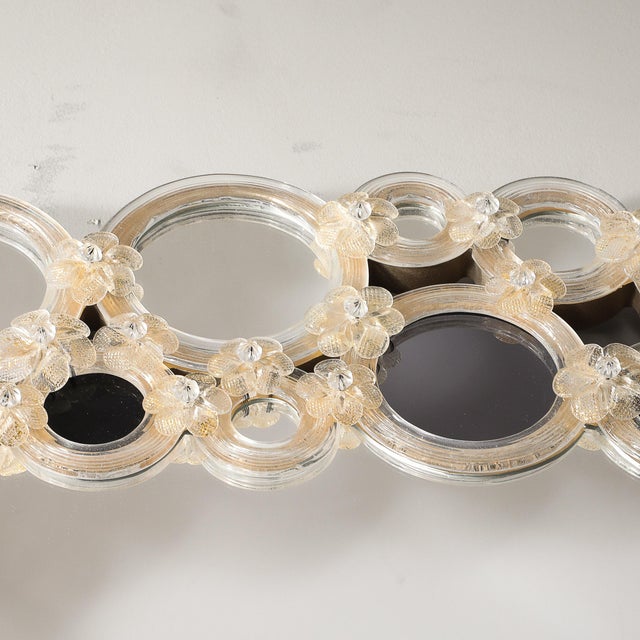 Modernist Hand-Blown Murano Glass Mirror W/ Gold Fleck Applique Border Detailing For Sale - Image 18 of 18