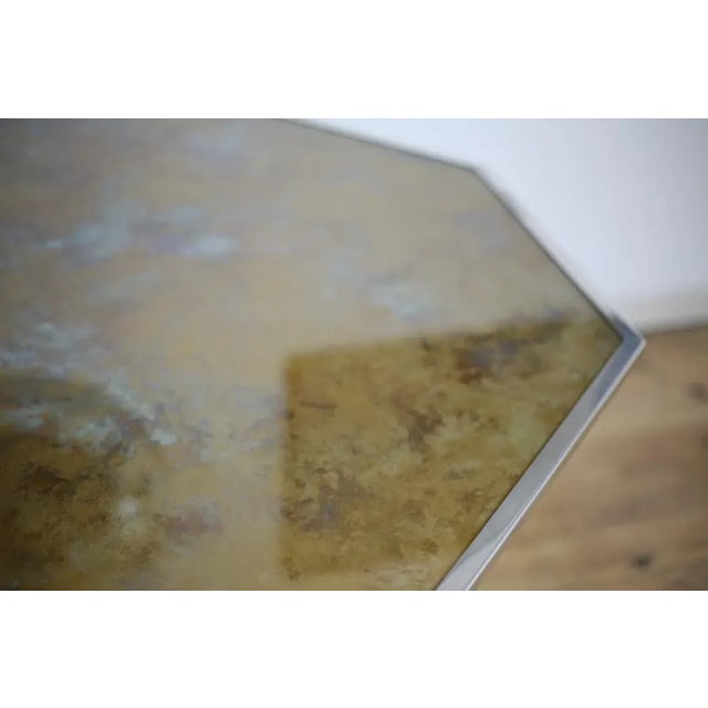 French Chrome Steel and Glass Dining Table, 1970s For Sale - Image 11 of 18