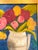 Impressionist Roses Oil Painting Floral Still Life by San Francisco Bay Area Artist Carol Putman, Signed & Framed in Gold For Sale - Image 3 of 7