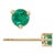 1/2 Carat Natural Emerald Round 4mm 3-Prong 14k Gold Stud Earrings - 2 Pieces For Sale