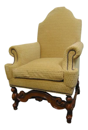 Baker William & Mary Style Walnut Lounge Chair