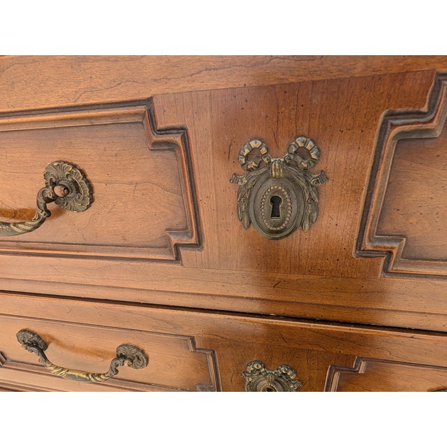 Vintage Henredon French Neoclassical Louis XVI Style Tall Chest Highboy For Sale - Image 10 of 13