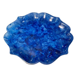 Huge Blue Acrylic Faux Tortoise Tray, 1970 For Sale