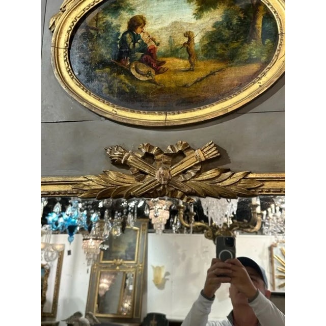 19th Century French Trumeau Mirror For Sale - Image 5 of 8