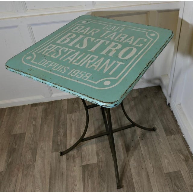 1950s Vintage French Enamel Bistro Table, 1950s For Sale - Image 5 of 9