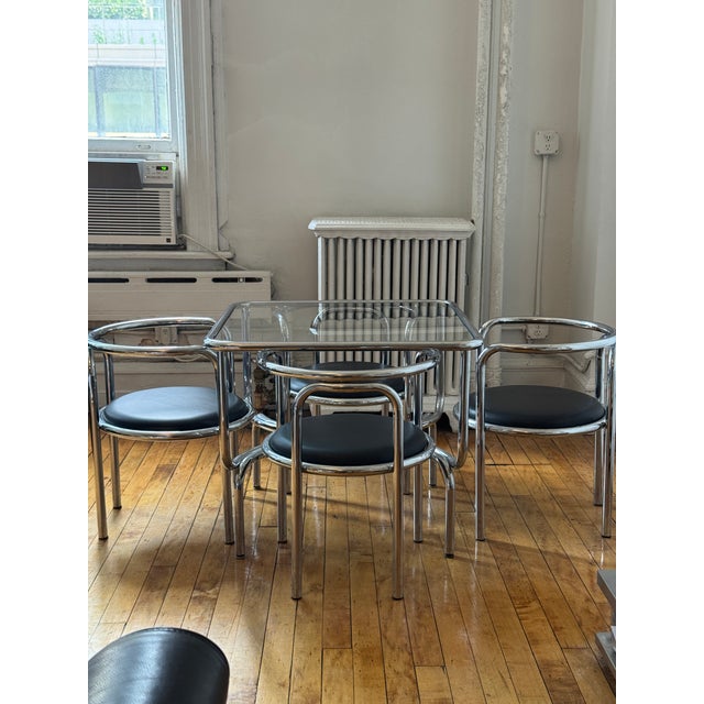 Gae Aulenti Vintage Gae Aulenti Locus Solus Dining Chairs and Table For Sale - Image 4 of 14
