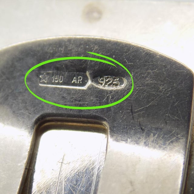 Metal Vintage Italian Handmade Genuine Sterling Silver 925 Engraved Money Clip With "$" For Sale - Image 7 of 9