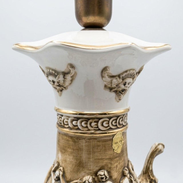 1970s Vintage Italian Ceramic Column Lamp from Capodimonte, 1970 For Sale - Image 5 of 14