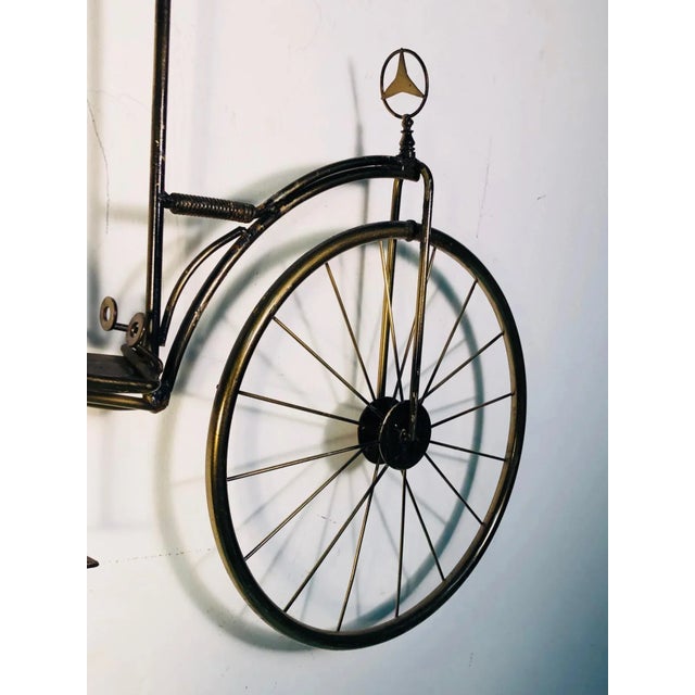 1980s Curtis Jeré Mercedes BenzScale Curtis Jere Karl Benz of Mercedes Benz Bicycle Sculpture For Sale - Image 9 of 11