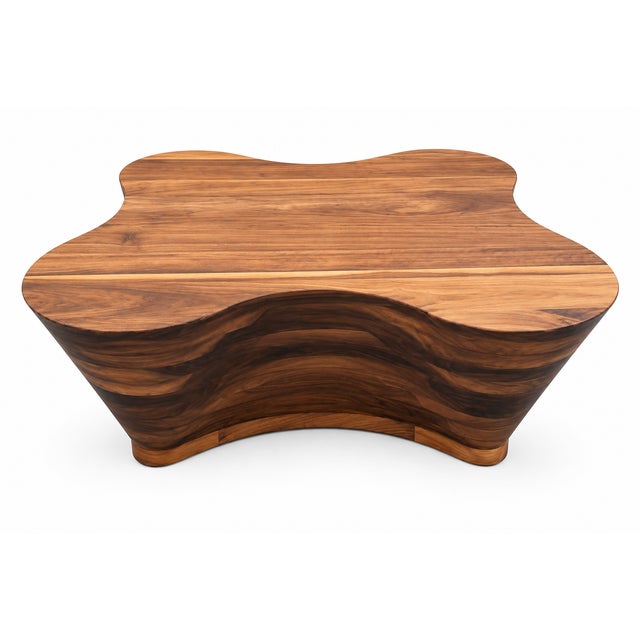 Sculptural Walnut Mid Century Style Coffee Table For Sale - Image 9 of 12