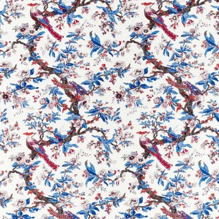 Zoffany Chintz Fabric in Cobalt For Sale