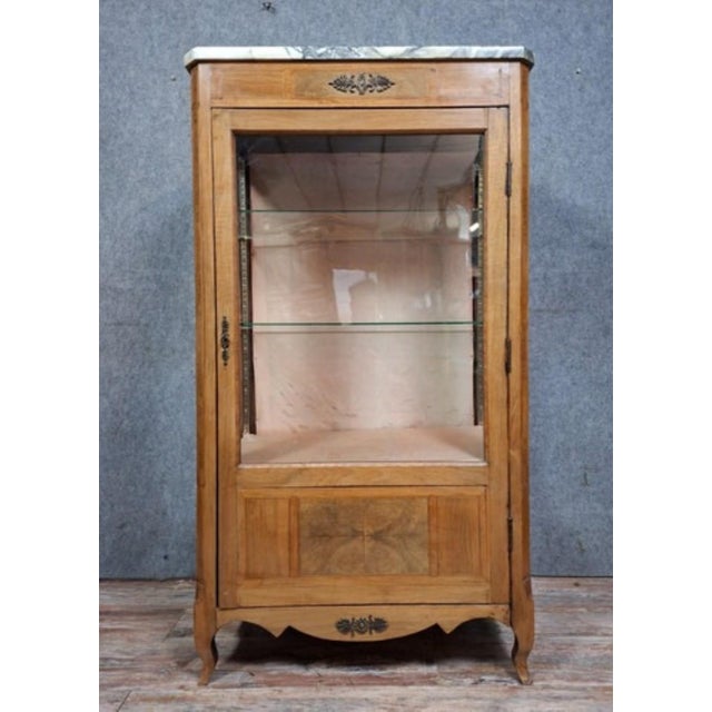 Louis XV Transition Style Marquetry Display Cabinet For Sale - Image 11 of 11