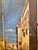 Wood Vintage Hand-Painted Four-Panel “Port of Venice” Folding Screen For Sale - Image 7 of 12