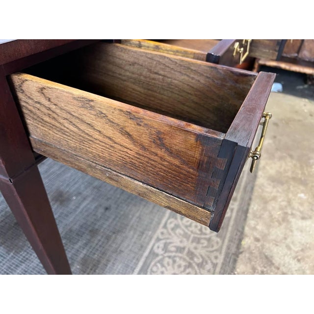 George III Style Inlaid Top Three Drawer Writing Table Desk. For Sale In Washington DC - Image 6 of 18