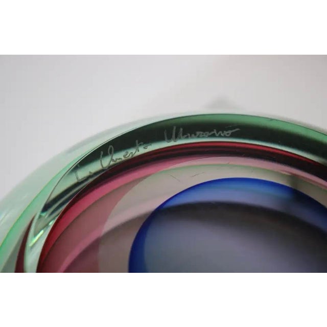 1960s Mid-Century Italian Sommerso Murano Glass Bowl by Luigi Onesto, 1960 For Sale - Image 5 of 12