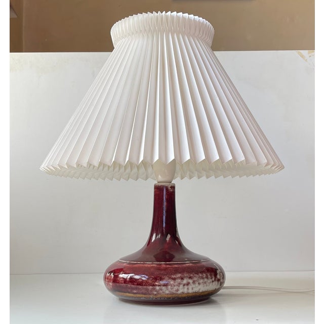 Mid-Century Oxblood Red Stoneware Table Lamp from Desiree & Le Klint, 1960s For Sale - Image 11 of 11