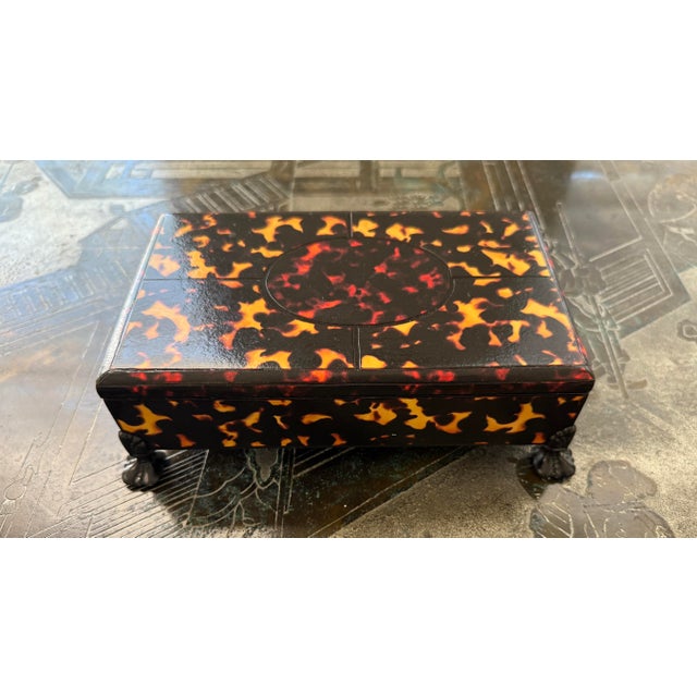 Vintage Faux Tortoise Shell Large Box For Sale - Image 11 of 12