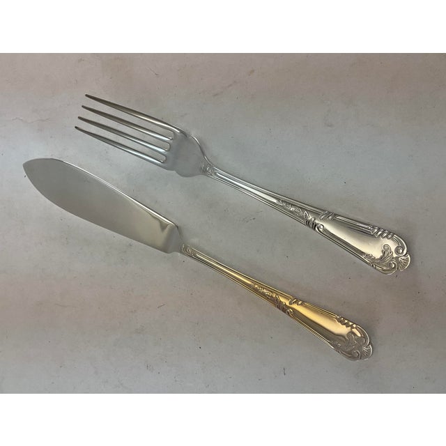 Silver New 1980s Silver Fish Set of 12 Pair Fish Eaters & Fish Servers, La Regence - 26 PCS For Sale - Image 8 of 16