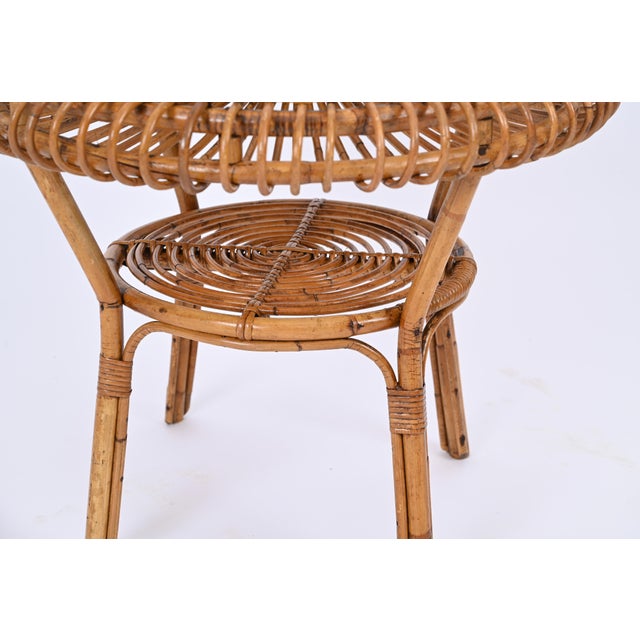 Mid-Century Italian Round Coffee Table in Rattan and Bamboo, Italy, 1960s For Sale - Image 9 of 16