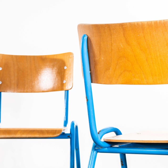 Wood Vintage Stacking Dining Chairs, 1960s, Set of 4 For Sale - Image 7 of 12