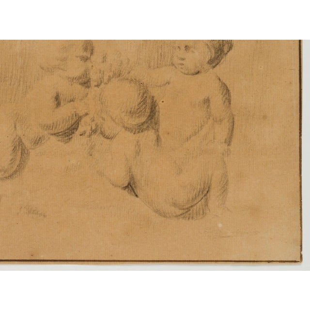 Johann Heinrich Tischbein, Three Putti, Figure Study, 18th-Century, Charcoal For Sale - Image 4 of 5