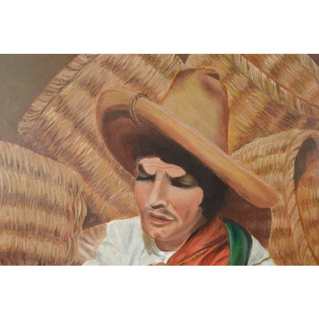 Impressionist Basket Weaver With His Baskets for the Market 1950s Figurative Oil by Anna Oleynik For Sale - Image 3 of 5