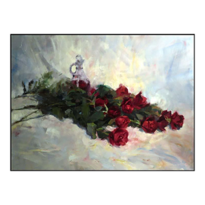 Eric Wallis Roses Original Oil on Stretched Canvas Hand Signed