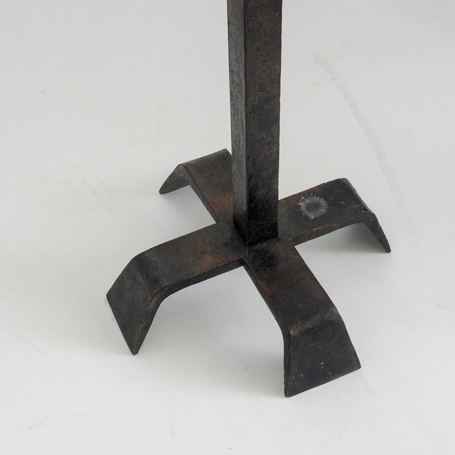 Standing Candleholder in Wrought Iron, 1970s For Sale - Image 10 of 13