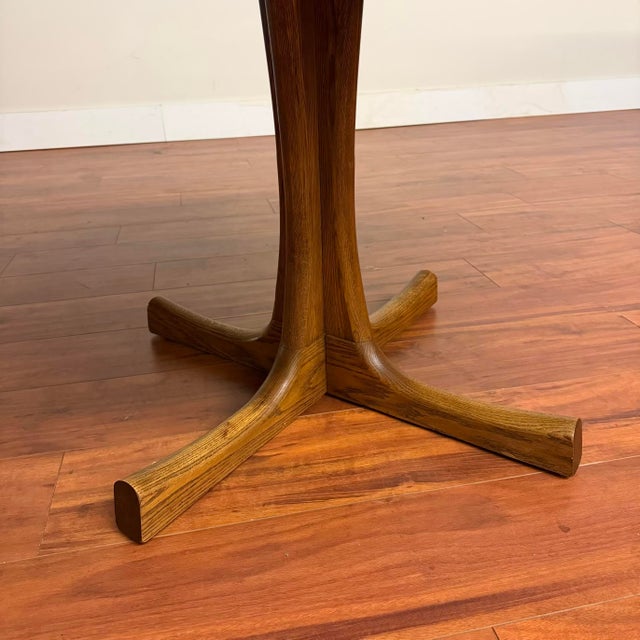 Connant Ball Solid Oak Round Dining / Game Table For Sale In Seattle - Image 6 of 7