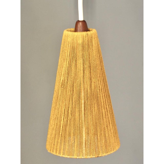 Textile Sisal Hanging Lamp attributed to Temde, 1960s For Sale - Image 7 of 7
