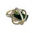 Distinctive and artfully designed, this vintage style parrot cage ring showcases a vibrant green emerald at its center,...
