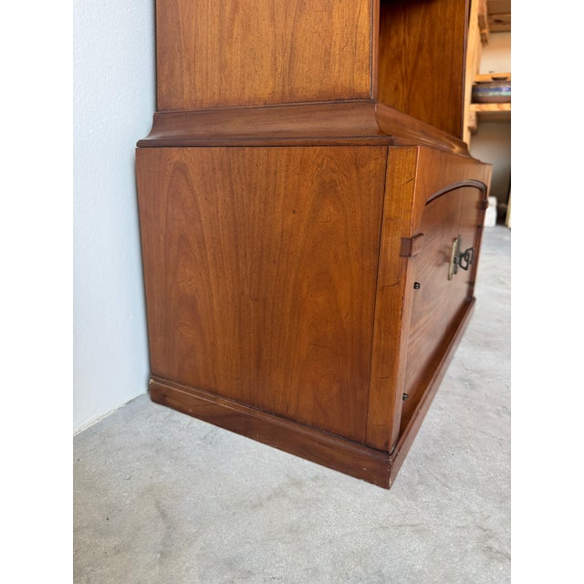 1980s Vintage Drexel Solid Wood Tall Bookshelf With Cabinet Storage/ Sold For Sale - Image 12 of 18