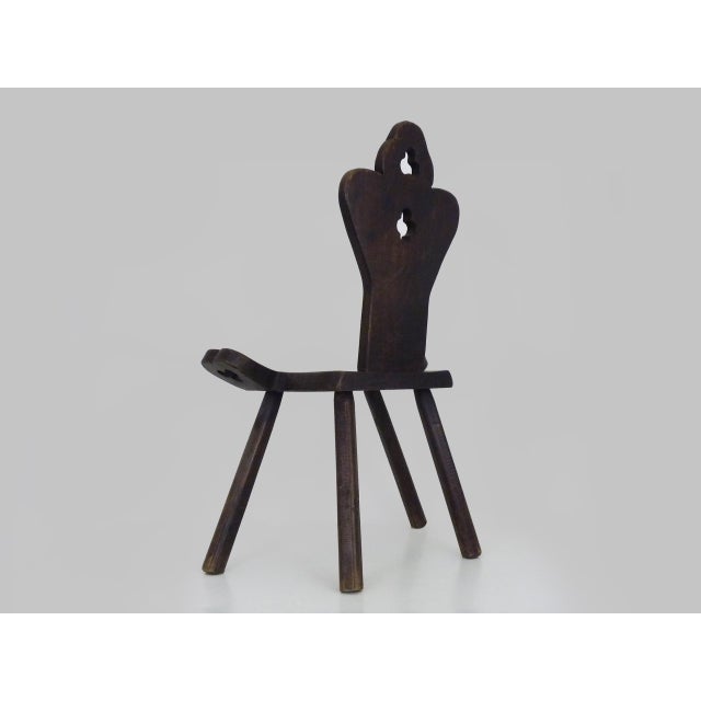 Wood Brutalist Tripod Chair in Raw Wood, 1960s For Sale - Image 7 of 9