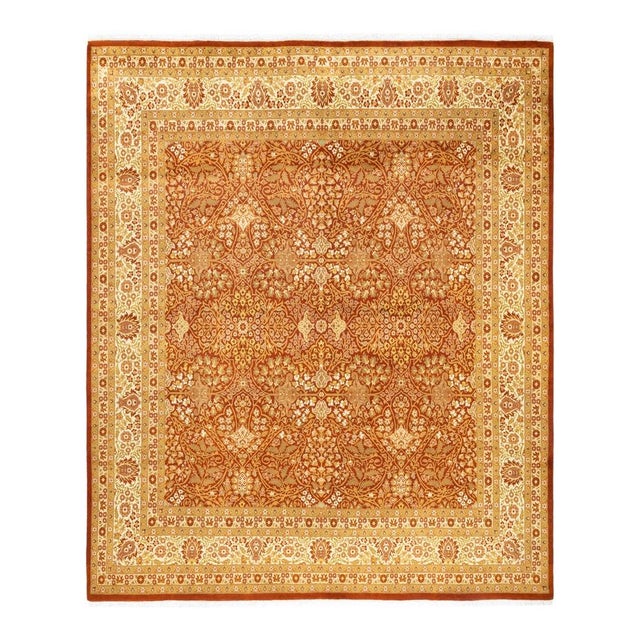 Orange Mogul, One-of-a-Kind Hand-Knotted Area Rug in Orange, 8' 2" x 8' 4" For Sale - Image 8 of 8