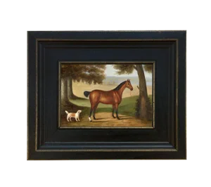 Horse and Dog Landscape Oil on Canvas Reproduction Painting