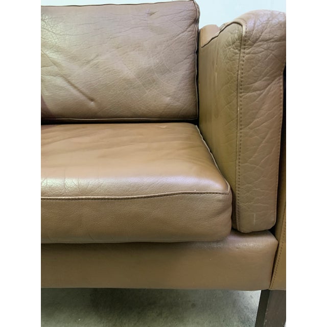 1970s Danish Modern Brown Leather Arm Chair in the Style of Børge Mogensen For Sale - Image 9 of 9