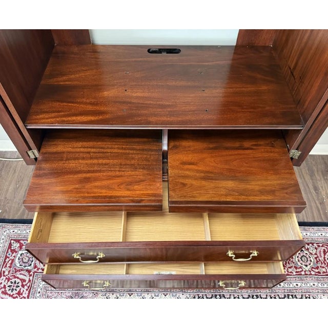 Wood 1990s Henkel Harris Mahogany Armoire Model No. 1247 For Sale - Image 7 of 16
