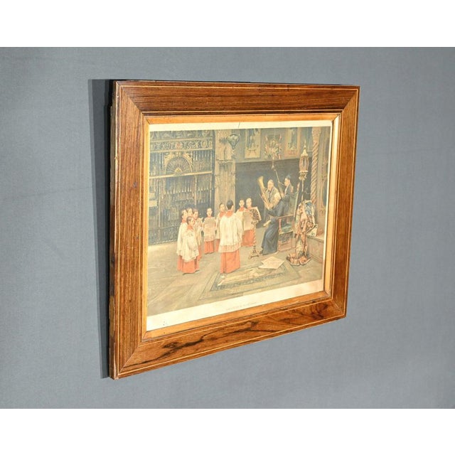 Print entitled "Une Leçon de Plein Chant" from a work by José Gallegos Y Arnosa (1853-1917). Set in 19th-century Spain,...