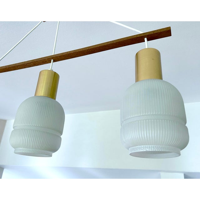Danish Pendant Light in Glass and Teak, 1960s For Sale - Image 12 of 18