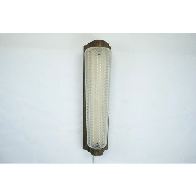 Large Art Deco Sconce in Brass and Acrylic, 1930s For Sale - Image 9 of 17