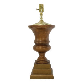 A Vintage Neoclassical Wooden Trophy-Shaped Table Lamp. For Sale