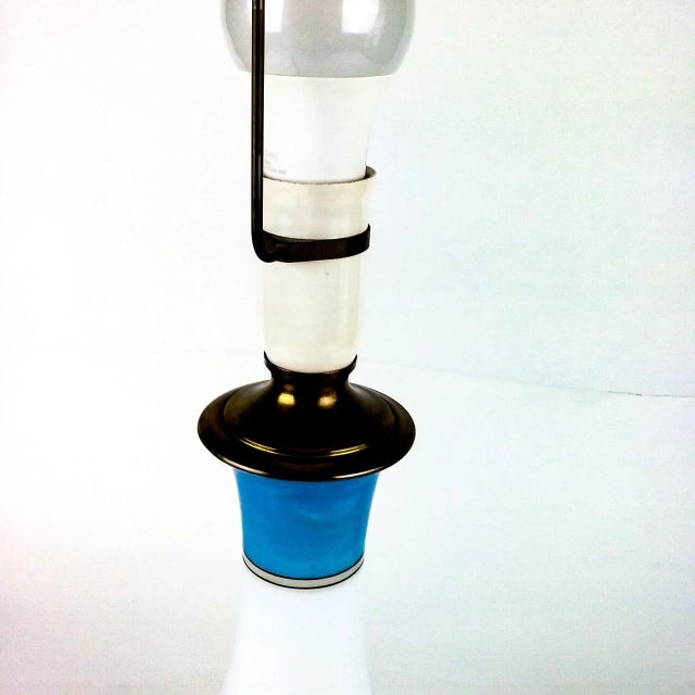 Victorian Hand Painted Glass Table Lamp For Sale - Image 9 of 13