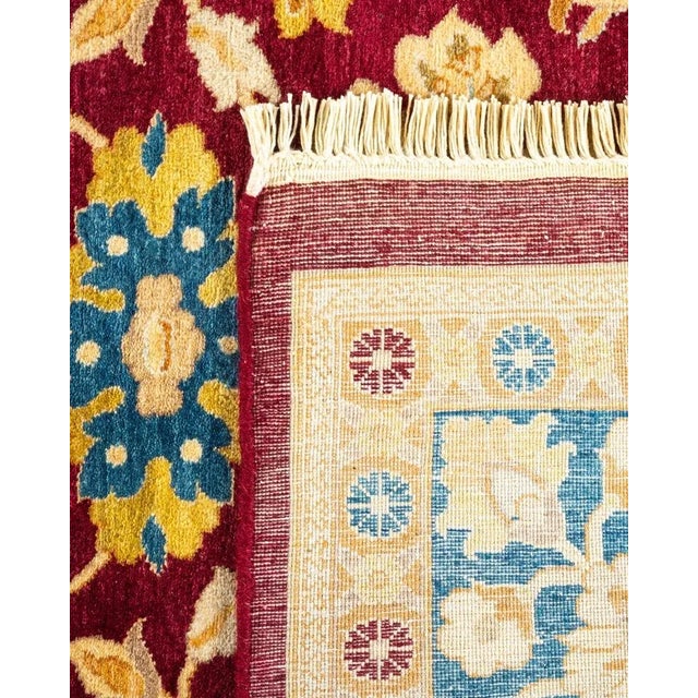 2000 - 2009 Mogul, One-of-a-Kind Hand-Knotted Area Rug in Red, 6' 1" x 9' 0" For Sale - Image 5 of 8