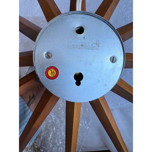 Howard Miller 1950s Original Eames Era George Nelson Attributed Starburst Clock Wood Spokes For Sale - Image 4 of 7