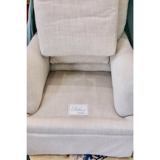 English Arm Chair created for Colony Interiors of Charlotte NC in Linen.