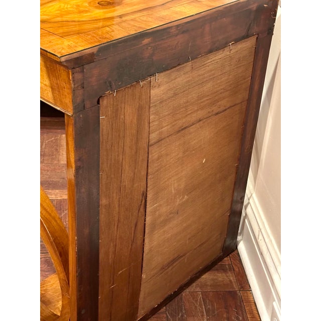 Antique Biedermeier Burl Walnut Console Table With Drawer, Early 19th Century For Sale - Image 11 of 12
