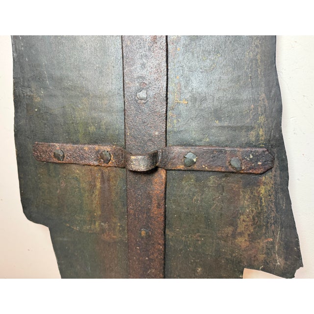 Huge Antique Hand Painted 17th Century Copper Wrought Iron Religious Sign Statue For Sale - Image 18 of 18