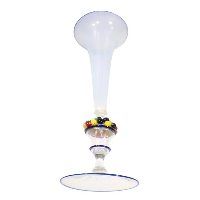 Venini Decorative Trumpet Form Art Glass Murano Vase Poss. Venini For Sale - Image 4 of 9
